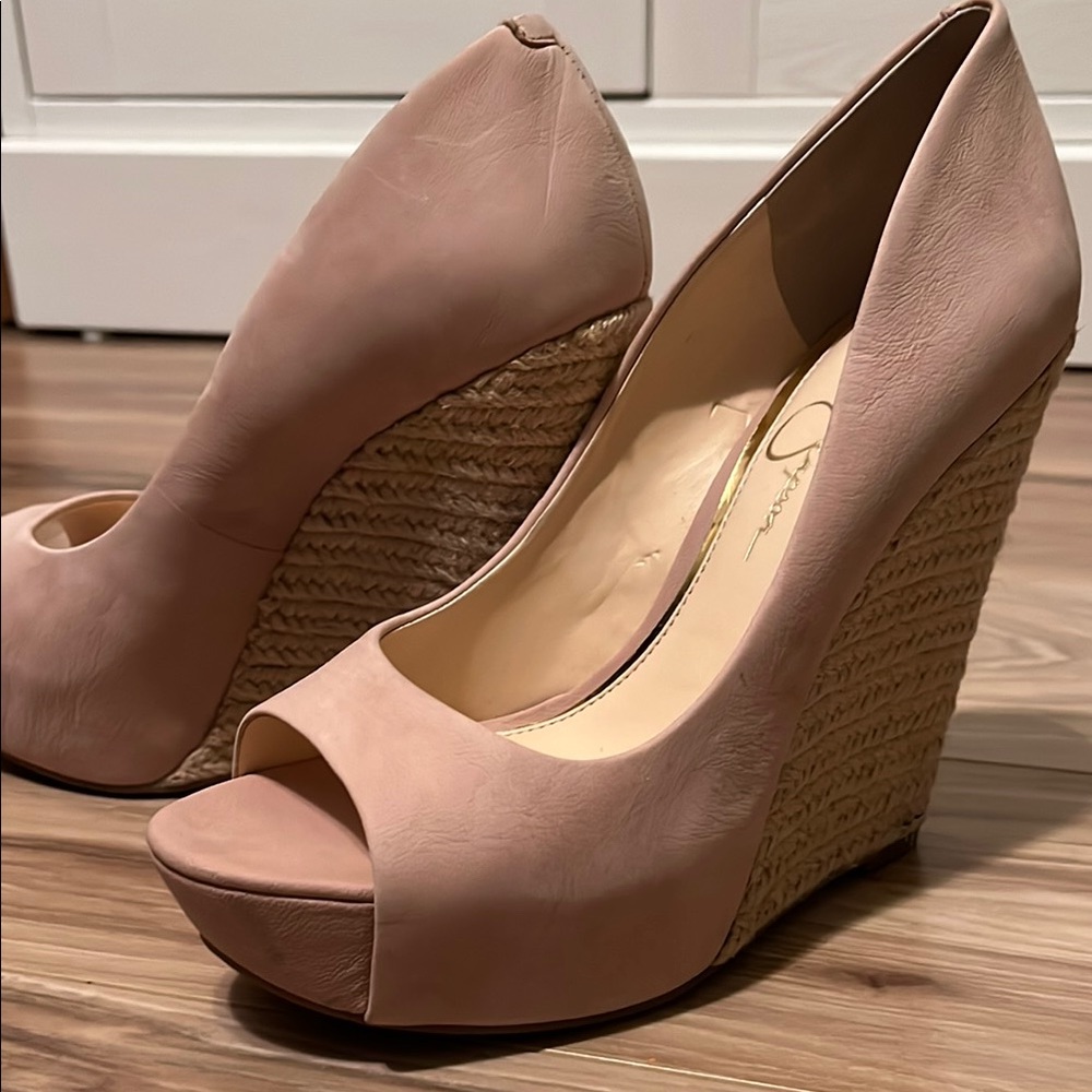 Jessica Simpson Pink Cream Wedge Heels - Picture 6 of 9